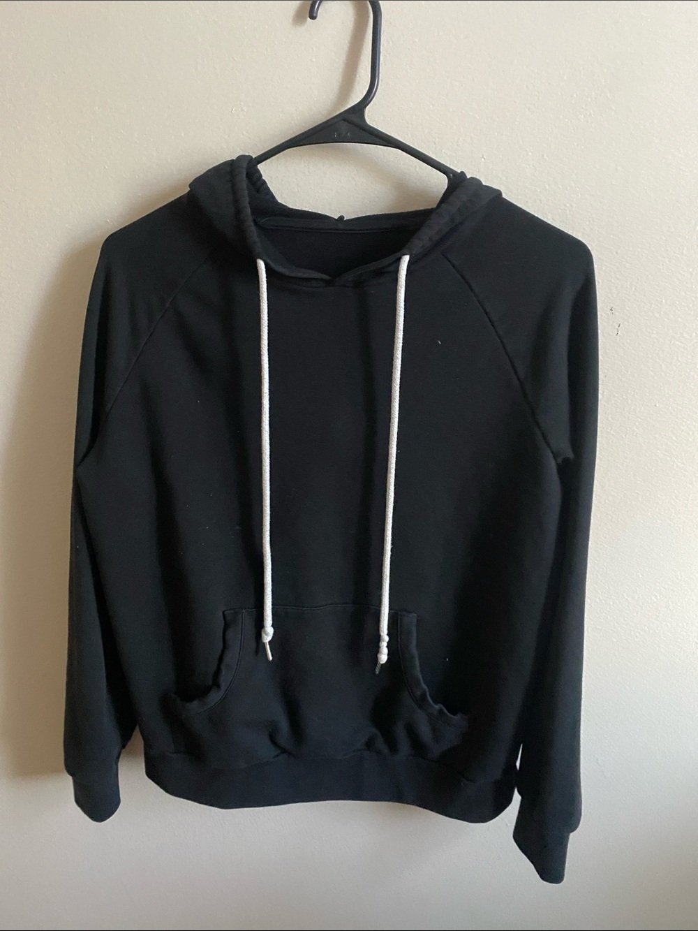 Women’s Black Pullover Hoodie with Drawstring
